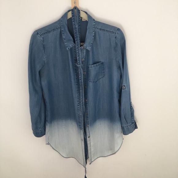 Anthro Holding Horses Dip Dye Chambray Tunic - Picture 3 of 4